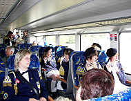 Cadenberger Spielmannszug bei der metronom-Zugprsentation am 25.8.07 Rckfahrt von Cuxhaven - Klick vergrert
